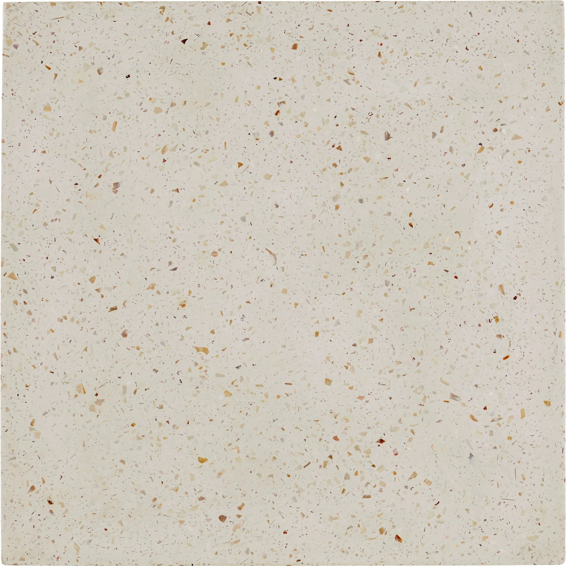Carson Accent Table by Currey and Company in ivory terrazzo. Made from concrete, stone, shell in a modern style.
