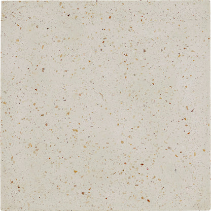 Carson Accent Table by Currey and Company in ivory terrazzo. Made from concrete, stone, shell in a modern style.