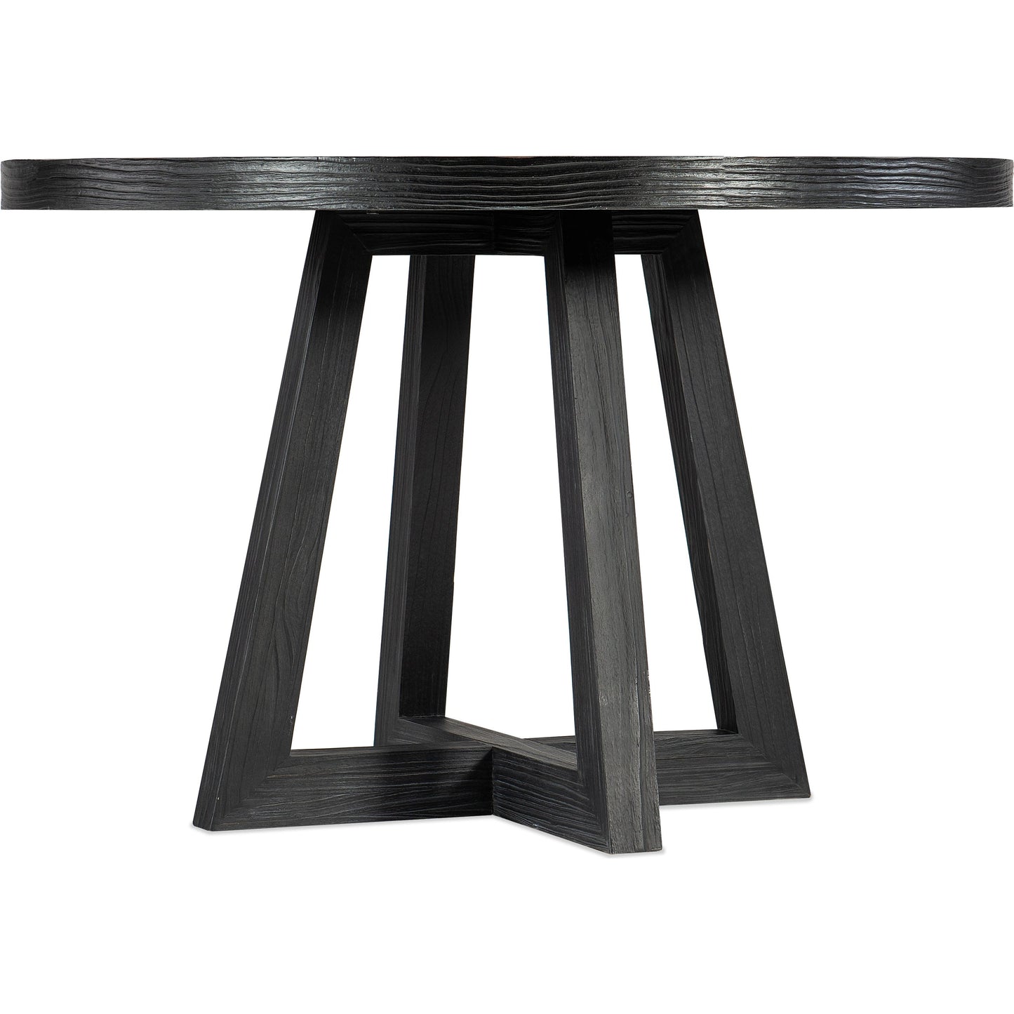 001 SI-1959580 | Primary Silo | Chapman Shou Sugi Ban Petite Round Dining Table by Hooker Furniture in charred black. Made from pine veneers in a modern style.
