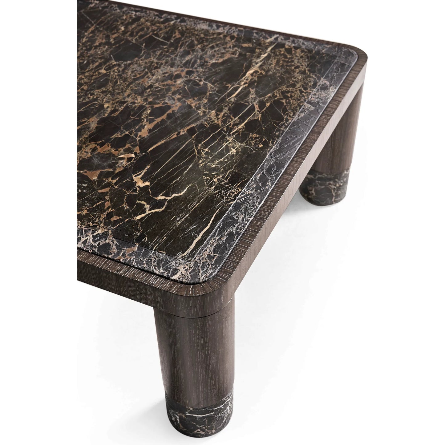 009 SI-2535730 | Closeup | Monarch Square Cocktail Table by Jonathan Charles in chocolate apricot oak. Made from main oak veneer in a unique style.
