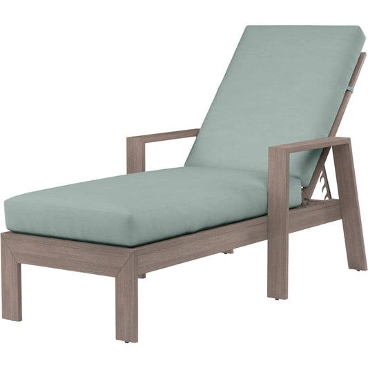 Laguna Outdoor Chaise Lounge by Sunset West in browns. Made from aluminum in a modern style.