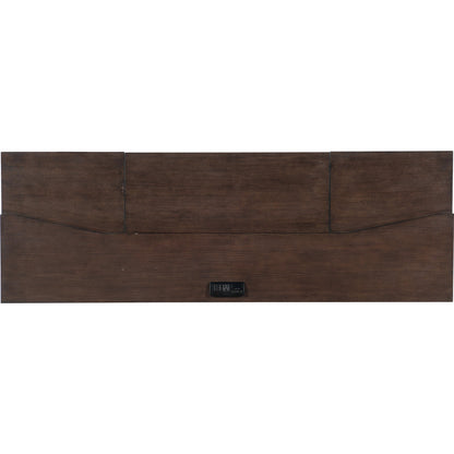 House Blend Computer Credenza by Hooker Furniture in dark roast. Made from quartered ash veneers, metal in a unique style.