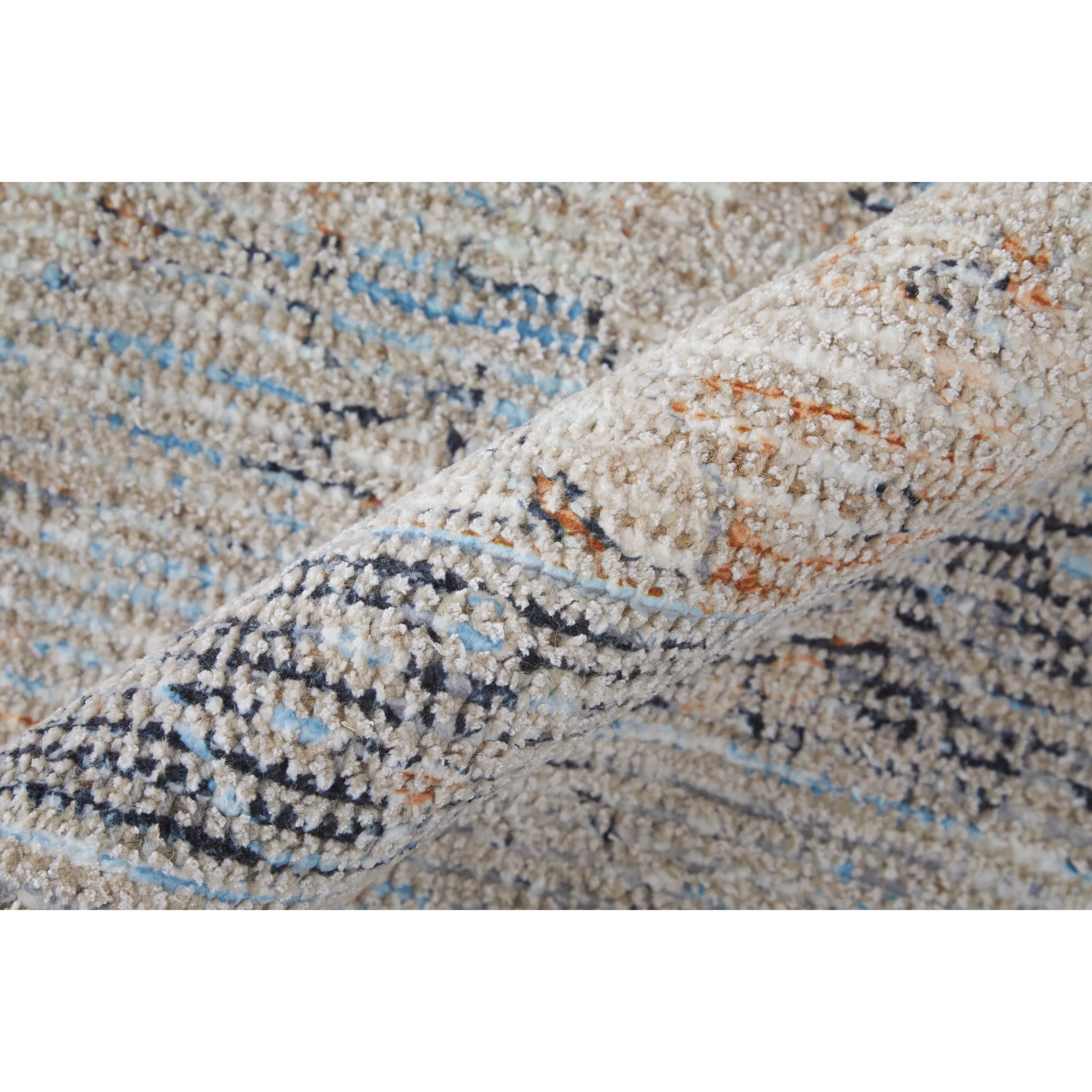 Caldwell Rug - 8798980F by Feizy in ivory, blue, orange. Made from wool, viscose in a unique style.