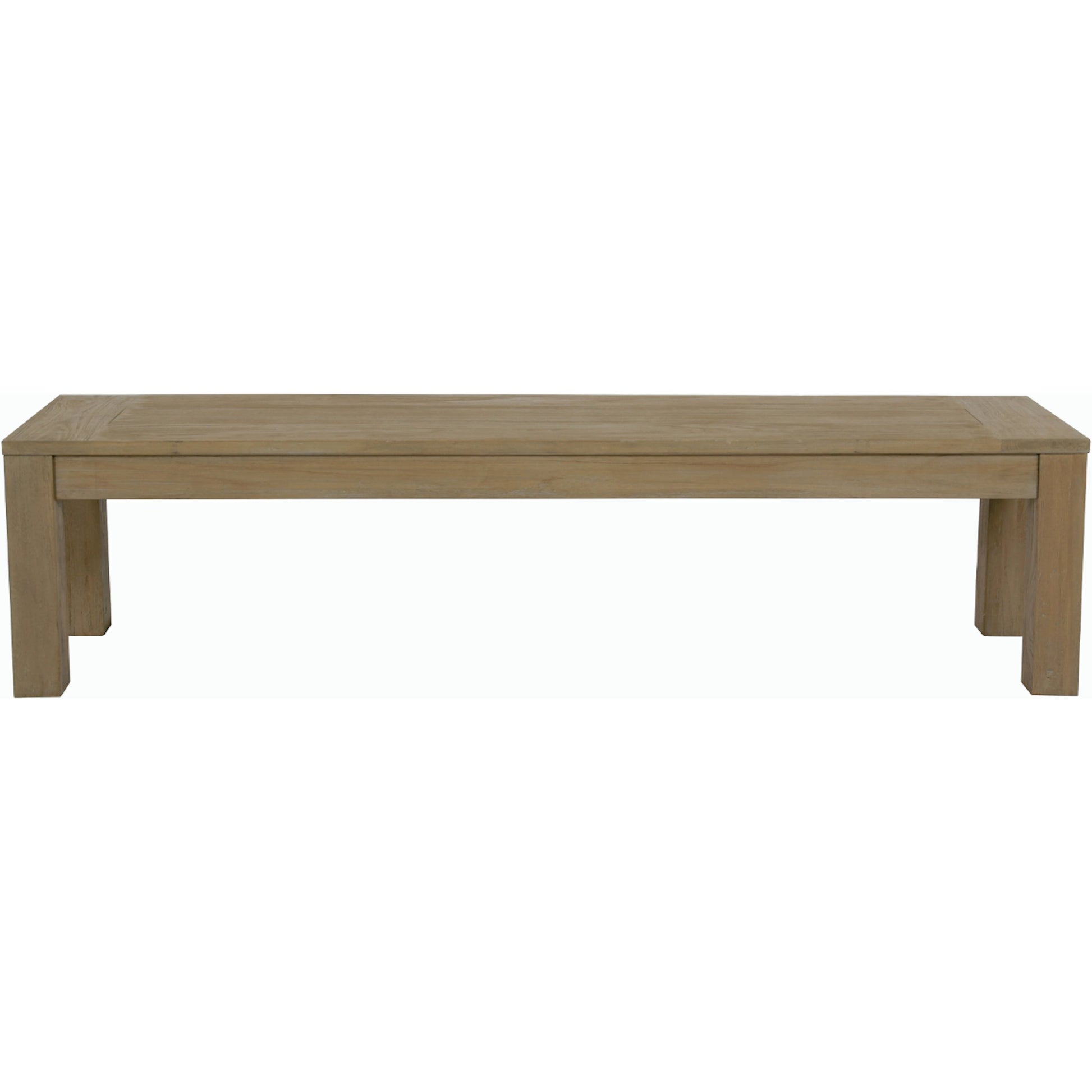 Coastal Outdoor Teak Dining Bench by Sunset West. Made from teak in a modern style.