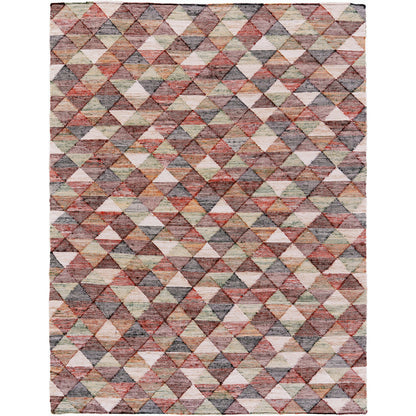 Sequoia Geometric Rug - 8712F by Feizy in red, blue, green. Made from pet in a unique style.