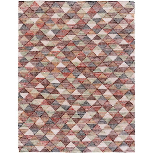 Sequoia Geometric Rug - 8712F by Feizy in red, blue, green. Made from pet in a unique style.