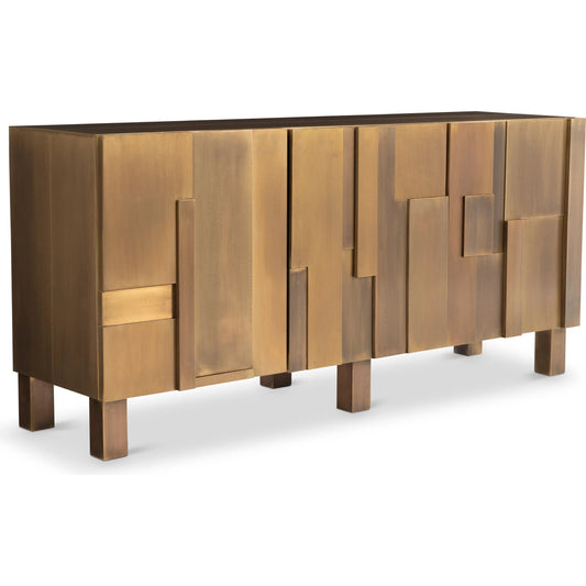 Acora Buffet by Bernhardt in brass. Made from metal in a modern style.