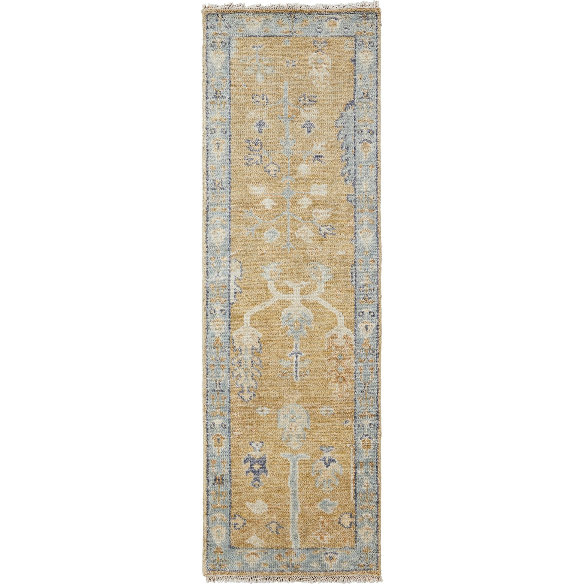 Carrington Traditional Oriental Rug - 6501F by Feizy in gold, blue, gray. Made from wool in a unique style.