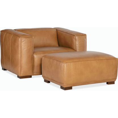 Maria Chair by Hooker Furniture in brown. Made from leather in a modern style.