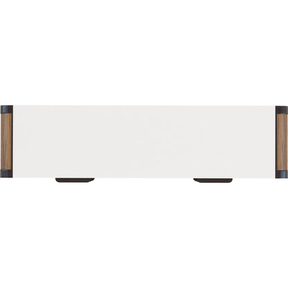 Portico Metal Leg Dresser by A.R.T. Furniture in sienna, white plaster. Made from parawood solids, mindi veneers, steel in a modern style.
