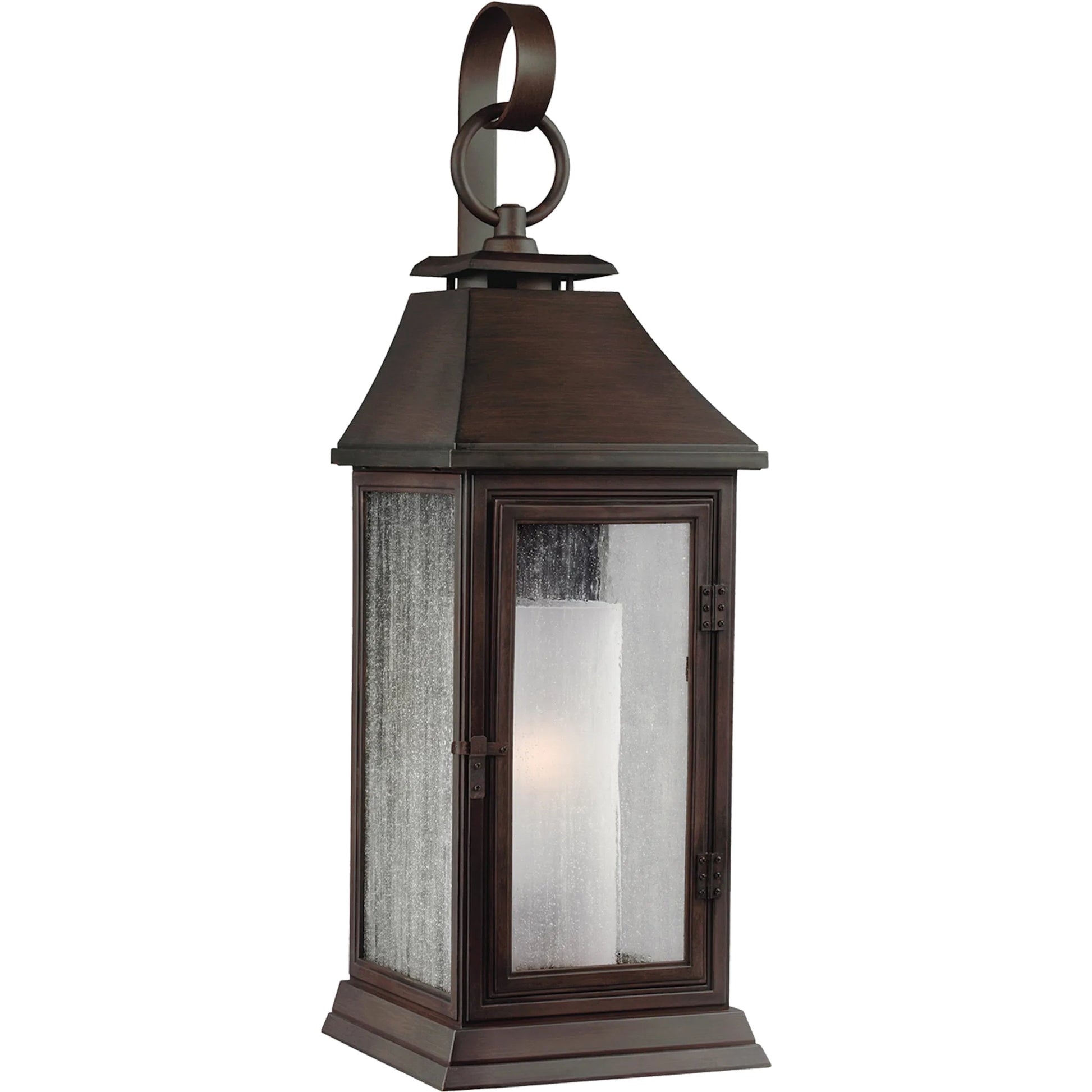 Shepherd  Sconce by Generation Lighting in dark weathered zinc. Made from stonestrong in a traditional style.
