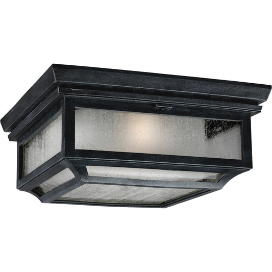 Shepherd Outdoor Flush by Generation Lighting in dark weathered zinc. Made from stonestrong in a transitional style.