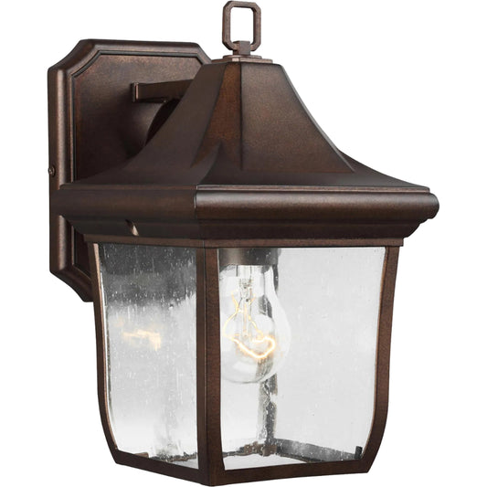 Oakmont Outdoor Wall Lamp by Generation Lighting in patina bronze. Made from cast aluminum in a transitional style.