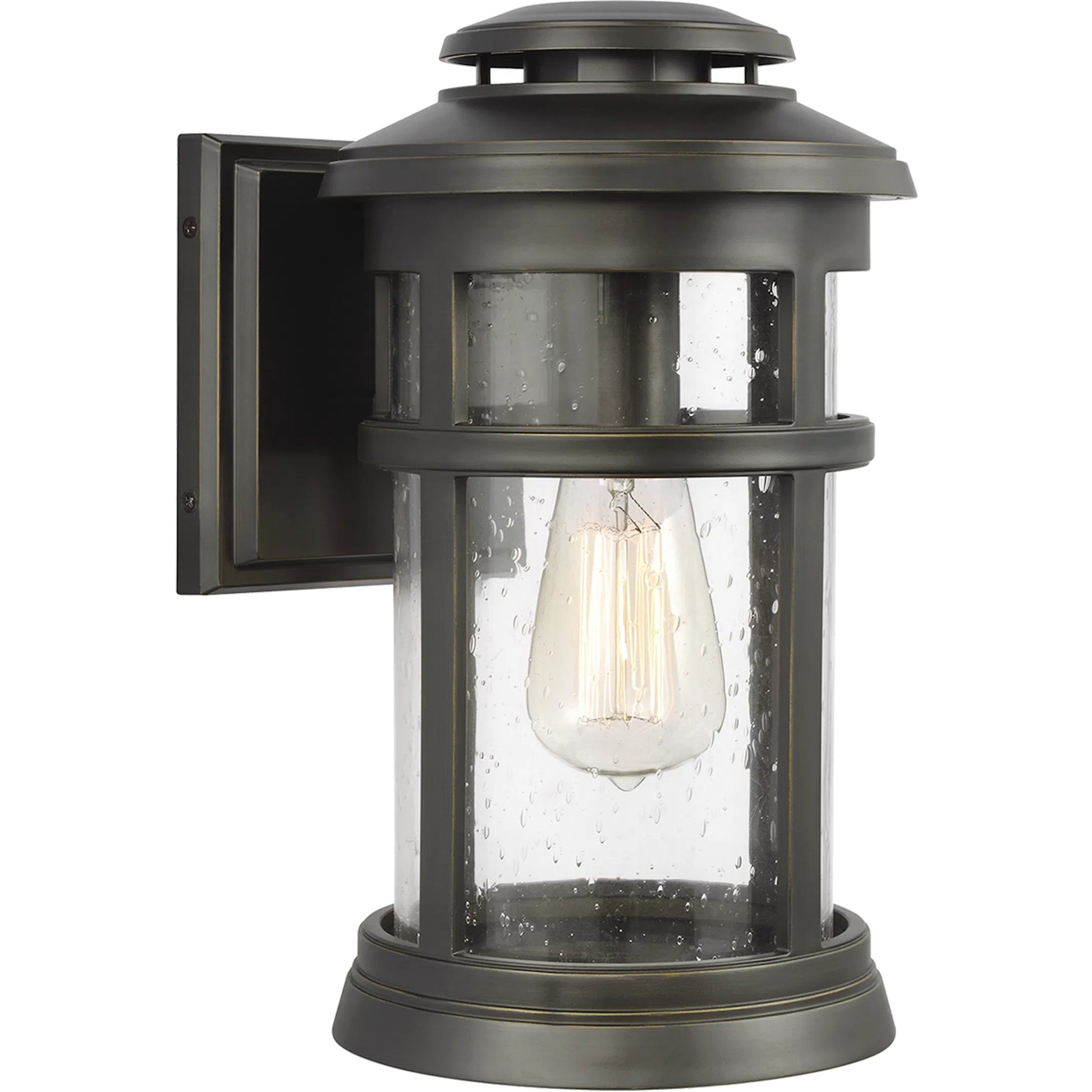 Newport Wall Lantern by Generation Lighting. Made from stonestrong in a traditional style.
