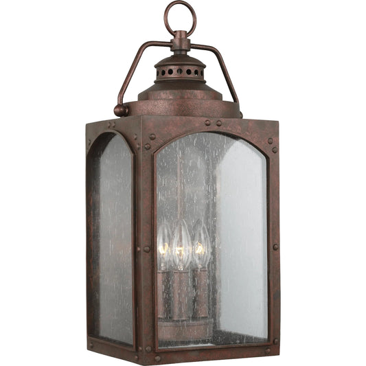 Randhurst Wall Lantern by Generation Lighting in copper oxide. Made from stonestrong in a rustic style.
