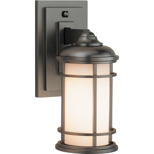 Lighthouse Wall Lantern by Generation Lighting in burnished bronze. Made from aluminum in a traditional style.