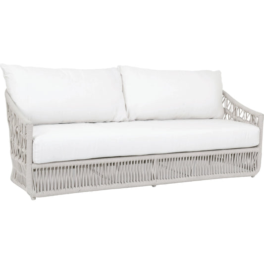 Dana Outdoor Rope Sofa in Linen by Sunset West in natural. Made from olefin rope in a coastal style.