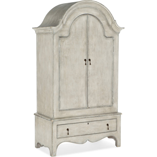 Ciao Bella Wardrobe by Hooker Furniture in cream. Made from maple, pine veneers with resin in a traditional style.