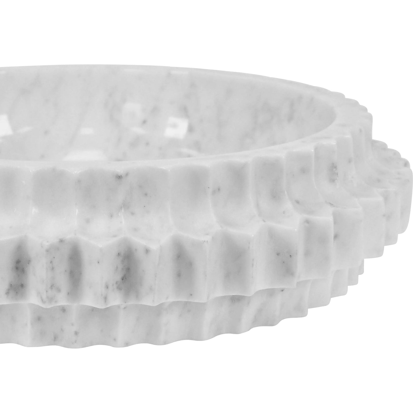 004 SI-2531011 | Closeup | Olin Round Marble Tray by Worlds Away. Made from unique in a unique style.