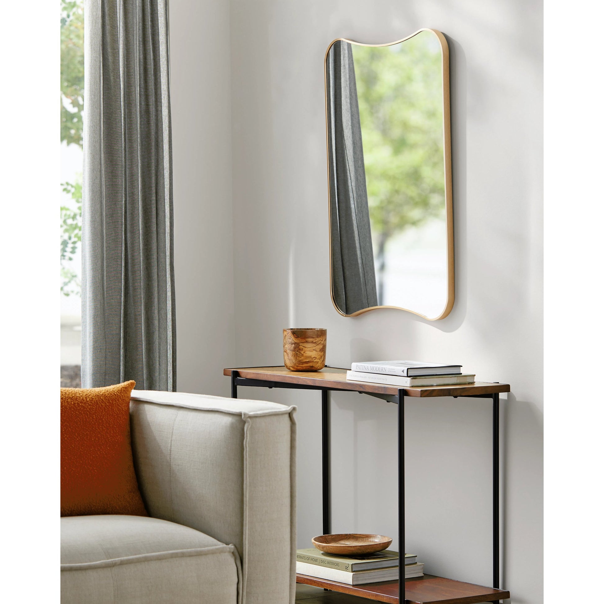 Bellona Mirror - 525187 by Livabliss in brushed gold. Made from frame: aluminum in a modern style.