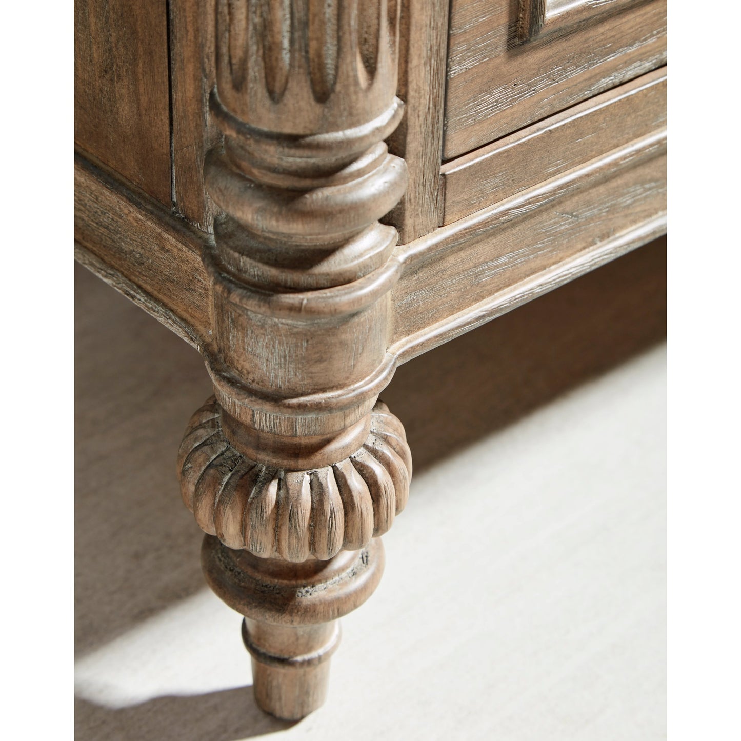 005 SI-2064894 | Closeup | Architrave Bachelors Chest by A.R.T. Furniture in almond. Made from pine solids and veneer, metal in a traditional style.