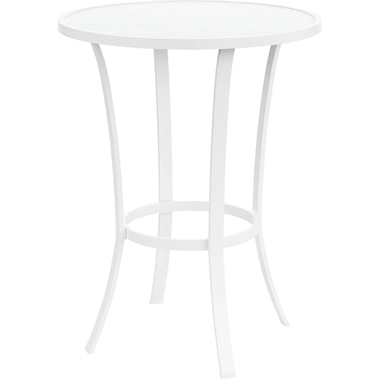 Bristol Outdoor Pub Table by Sunset West in white. Made from aluminum in a modern style.