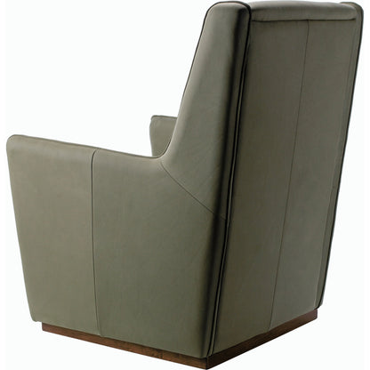 Olivier - 525743 by Surya in olive, dark brown and lacquered. Made from upholstery: leather, base: rubber wood, fill: 70% polyurethane foam, 30% mixed feather in a modern style.