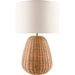 Olira Accent Table Lamp by Surya. Made from rattan, linen, polyester, iron in a rustic style.