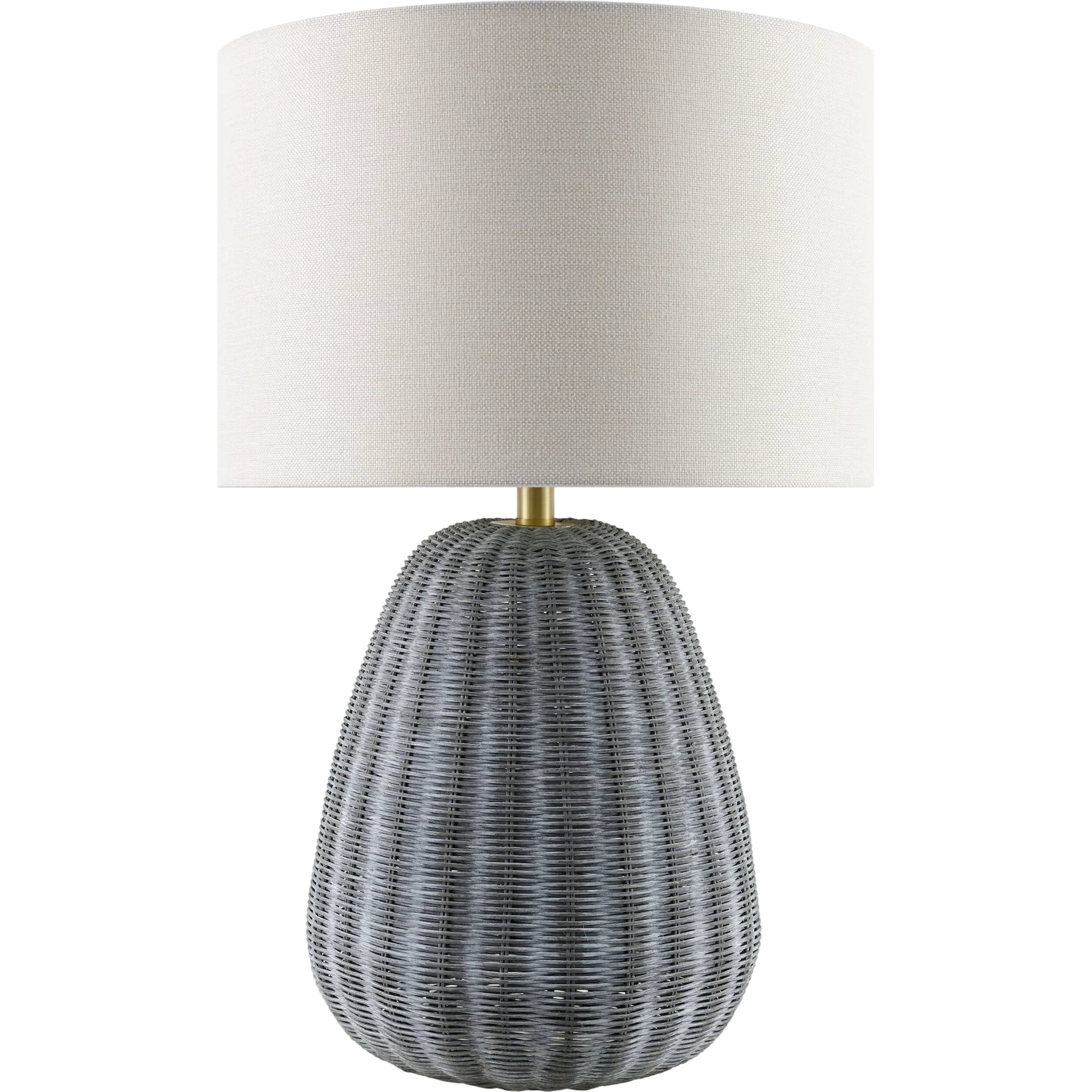 Olira Accent Table Lamp by Surya. Made from rattan, linen, polyester, iron in a rustic style.