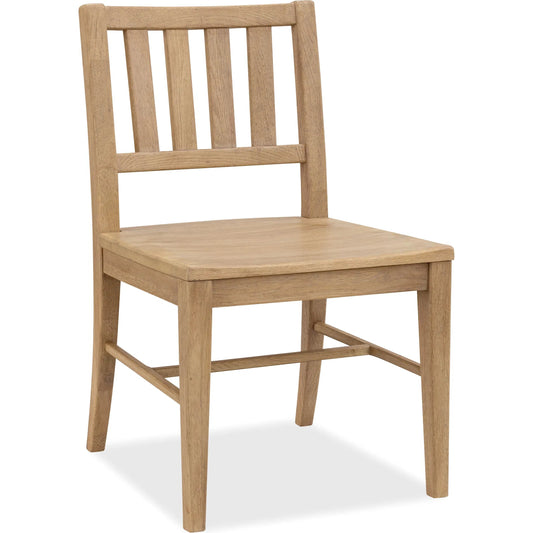 Driftwood Splatback Side Chair by Hooker Furniture. Made from oak solids, fabric, 70% polyester, 20% viscose, 10% linen in a transitional style.