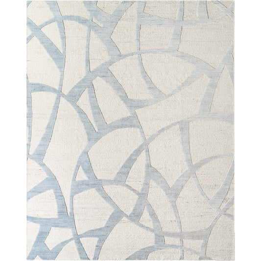 Ombre Rug - 487576 by Surya in light silver, pale slate, off-white, silver. Made from face: 70% wool, 30% viscose in a unique style.