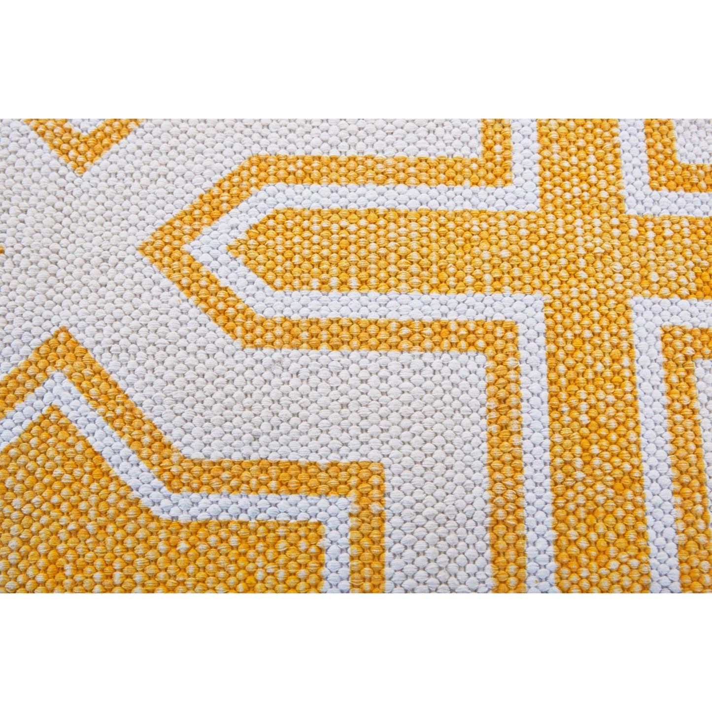 002 SI-1869043,SI-2006612 | Closeup | Granada Transitional Geometric Rug - I0516 by Feizy in yellow, white. Made from cotton in a unique style.