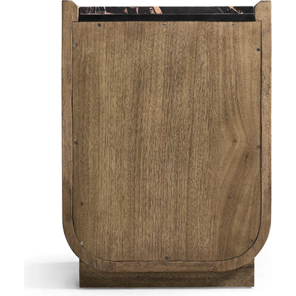 Stone Ridge Narrow Nightstand by Jonathan Charles in tully light acacia. Made from acacia veneer in a modern style.