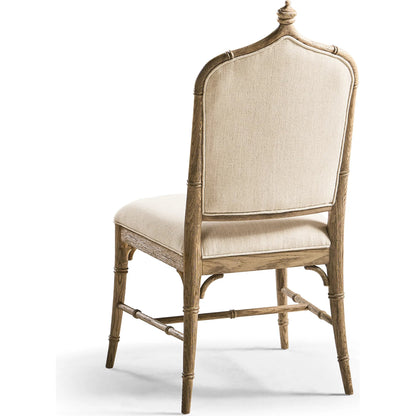 Baronial Dining Side Chair by Jonathan Charles in blue and blue faded oak. Made from oak, fabric in a traditional style.