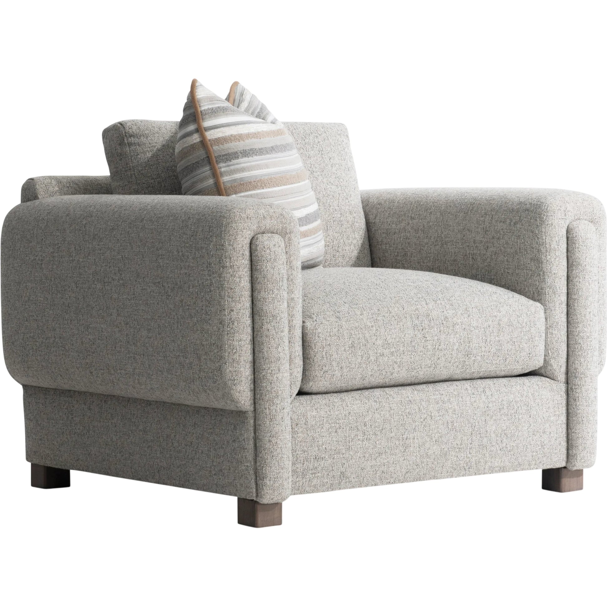 Tori Fabric Chair by Bernhardt in grey. Made from fabric in a unique style.