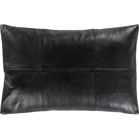 Onyx Pillow - 30490 by Surya in black. Made from 100% leather, 100% polyester in a traditional style.