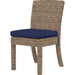 Havana Outdoor Armless Dining Chair by Sunset West in tobacco. Made from resin wicker in a modern style.
