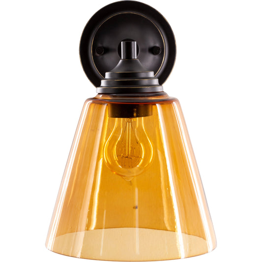 Boone Wall Sconce - 25316 by Surya in tan, camel. Made from glass, metal in a modern style.