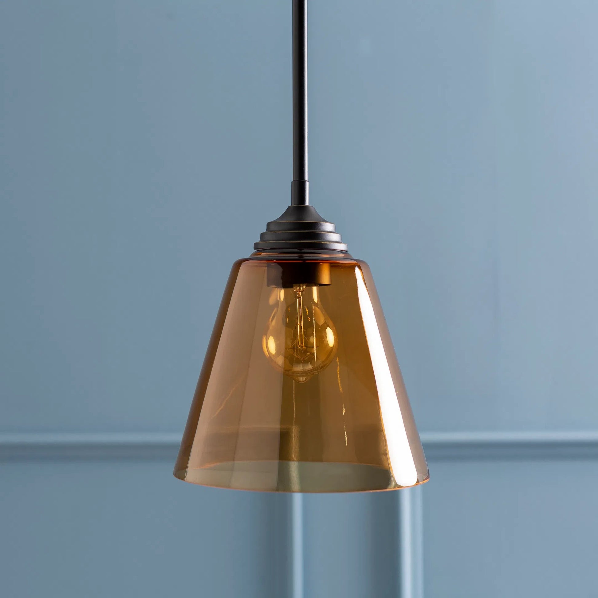 Boone Ceiling Light - 25301 by Surya in amber, metallic bronze. Made from glass, metal in a modern style.