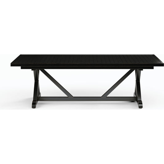 Monterey Outdoor 96" Dining Table by Sunset West in copper. Made from aluminum in a traditional style.