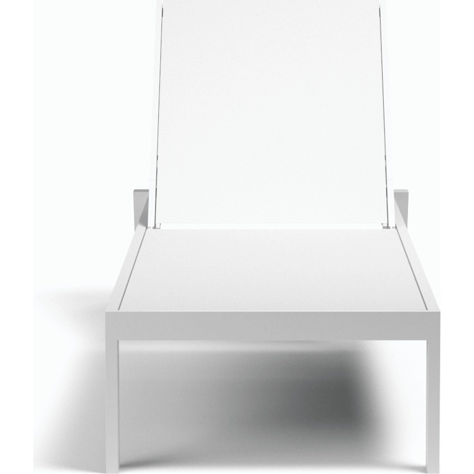 Naples Outdoor Stackable Chaise Lounge by Sunset West in white. Made from aluminum in a modern style.