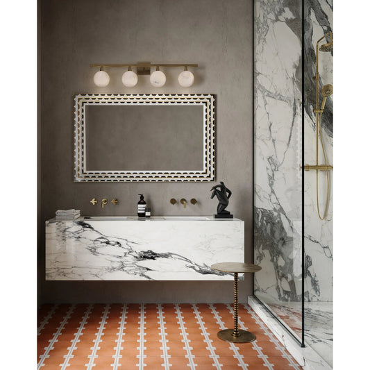 Bombelles Bath Bar by Currey and Company. Made from metal, alabaster in a modern style.