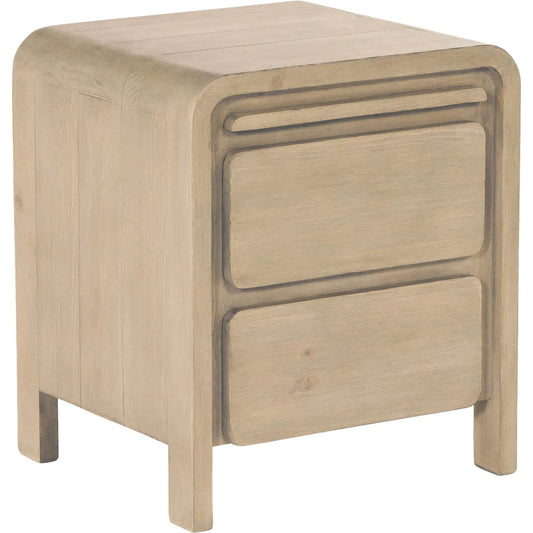 Opera 2-Drawer Nightstand by LH Imports in brown and brown. Made from fsc reclaimed pine in a unique style.
