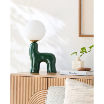 Opal Accent Table Lamp by Livabliss in glazed. Made from ceramic, glass in a eclectic & global style.
