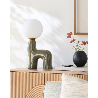 Opal Accent Table Lamp by Livabliss in glazed. Made from ceramic, glass in a eclectic & global style.