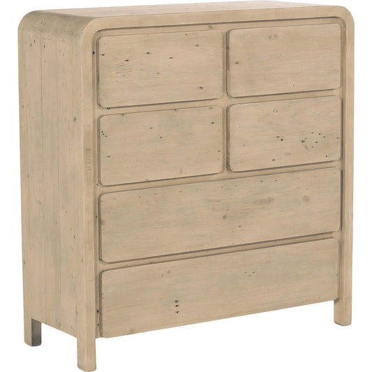 Opera 6-Drawer Chest by LH Imports in brown and brown. Made from fsc reclaimed pine in a unique style.
