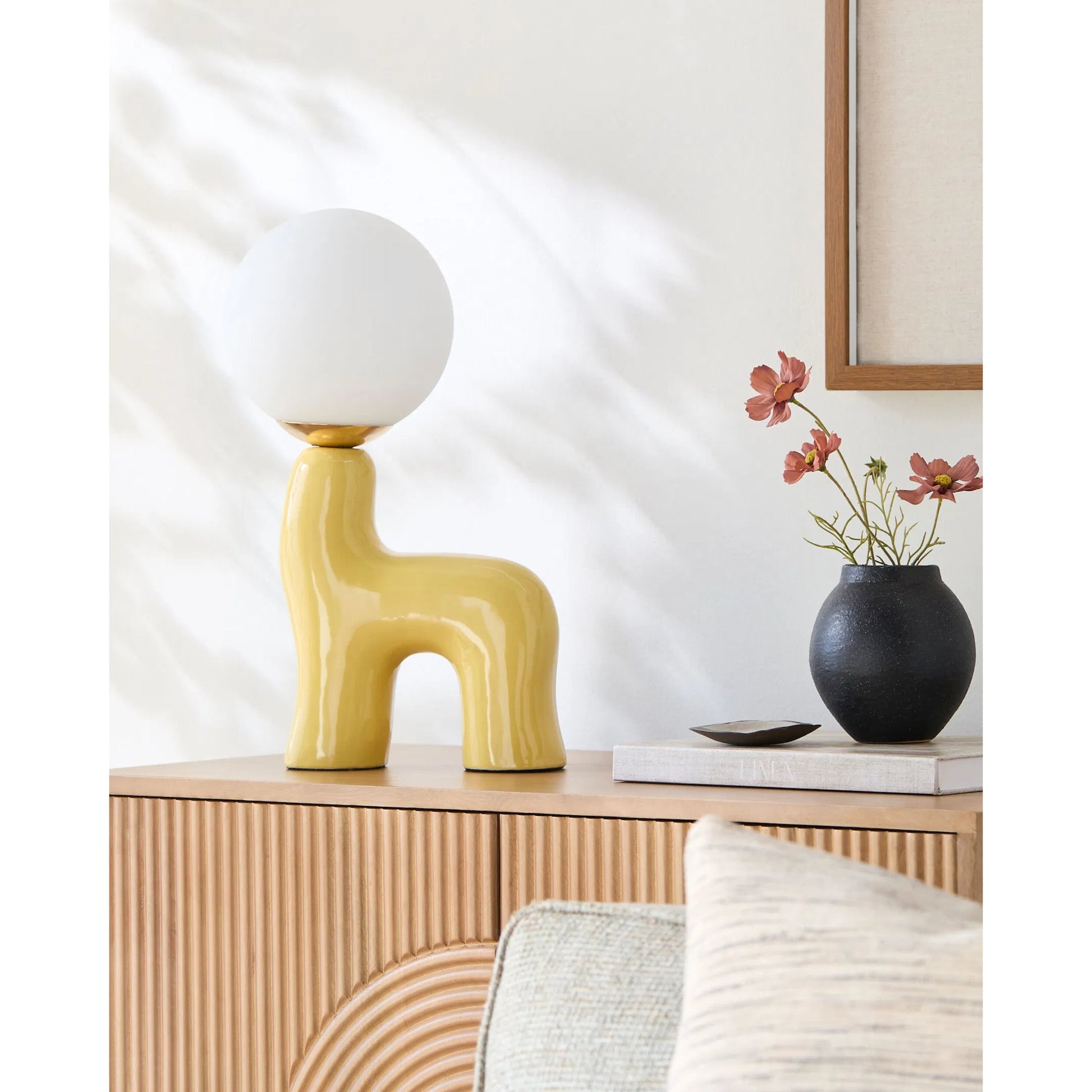 Opal Accent Table Lamp by Livabliss in glazed. Made from ceramic, glass in a eclectic & global style.