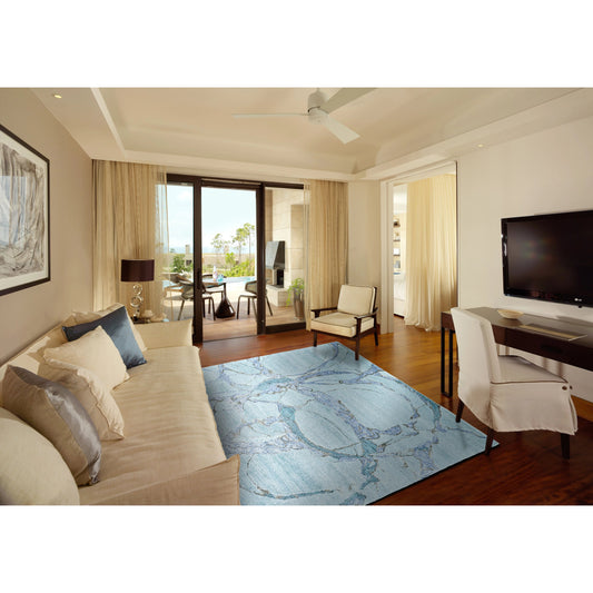 Cosmo Transitional Rug - 8624F by Feizy in blue, white, ivory. Made from unique in a unique style.