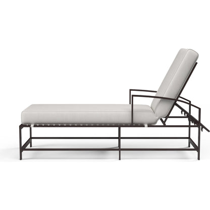 La Outdoor Jolla Chaise by Sunset West in espresso. Made from aluminum in a modern style.
