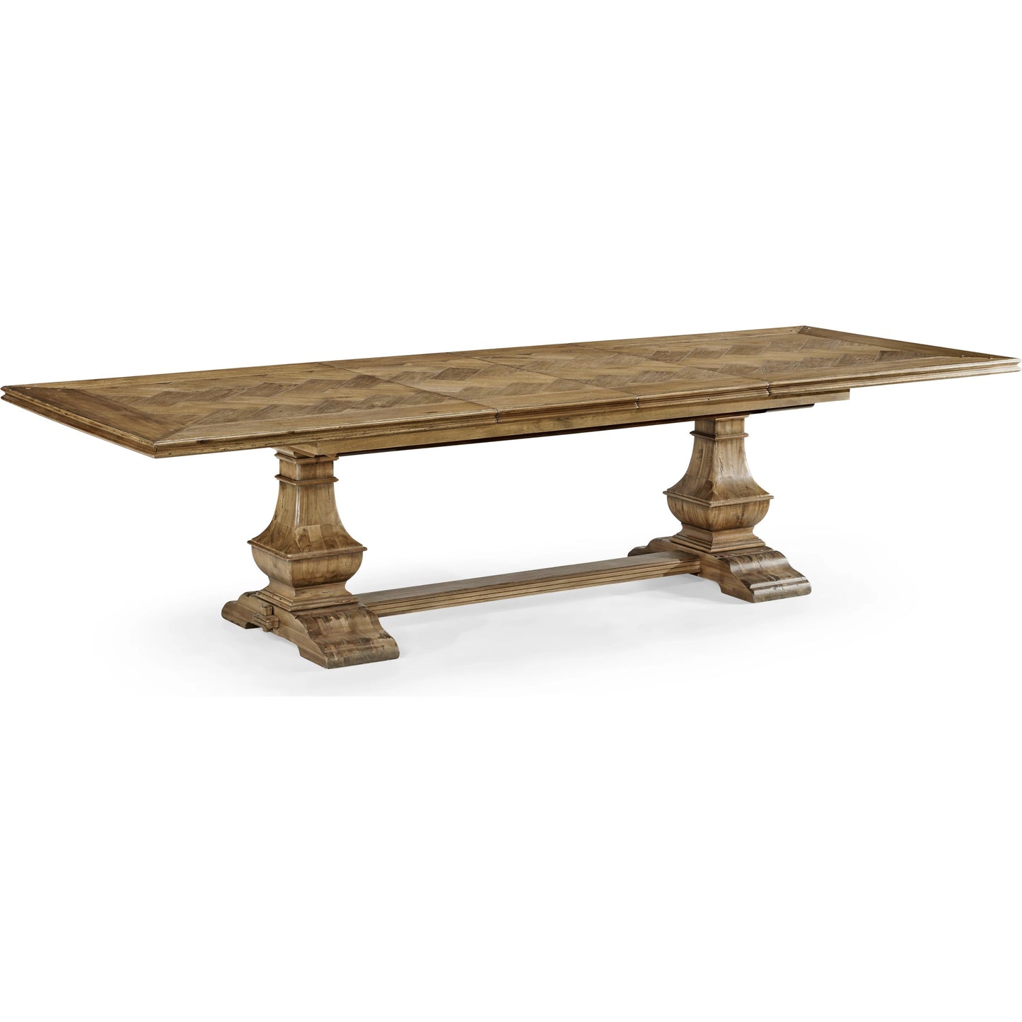 003 SI-1991020 | Additional Silo | Casual Accents Medium Driftwood Parquet Top Dining Table by Jonathan Charles in medium brown driftwood. Made from acacia in a modern style.